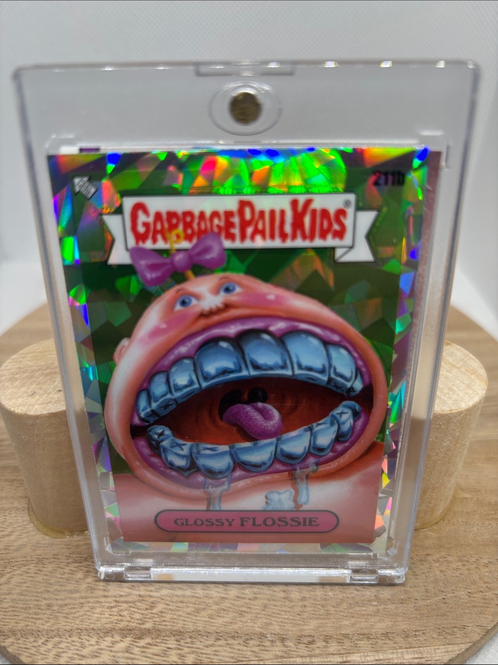 Garbage Pail Kids Glossy Flossie Holographic Trading Card - Green
